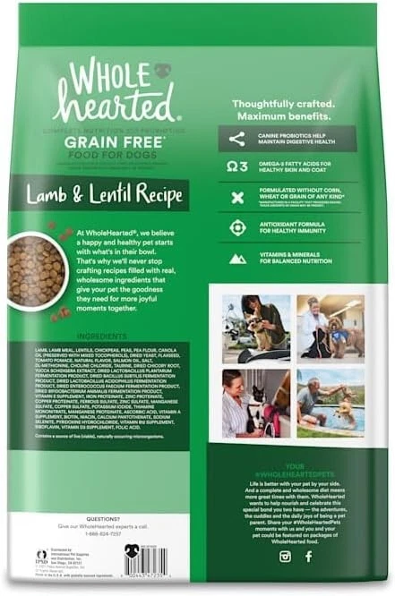 WholeHearted Grain Free All Life Stages Lamb and Lentil Formula