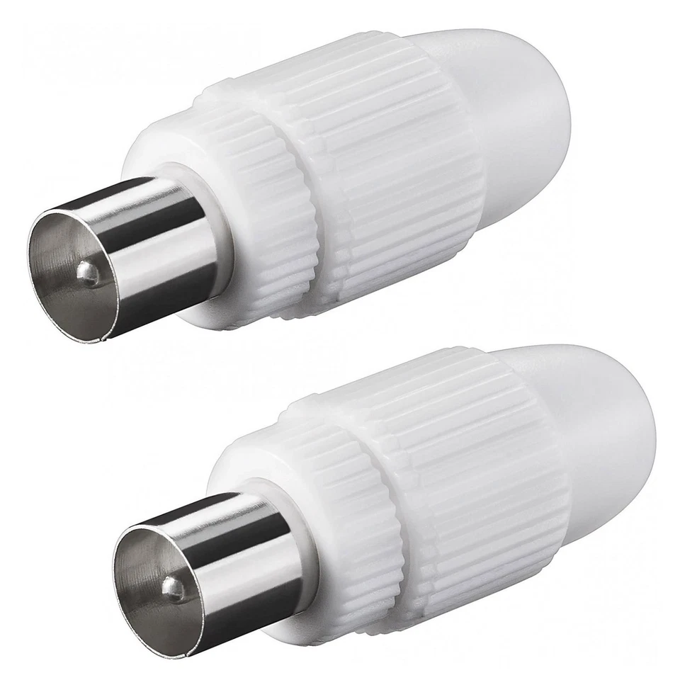 2 x Stecker Koax TV SAT Koaxial Antennenstecker Schraubbefestigung Kupplung