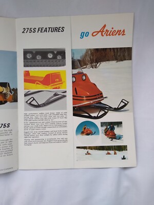 Vintage Ariens Arrow Snowmobile 70s Advertising Brochure Pamphlet