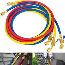 29986 Plus II 1/4" Hose &Compact Ball Valve End Refrigerant Charging Hose 72"