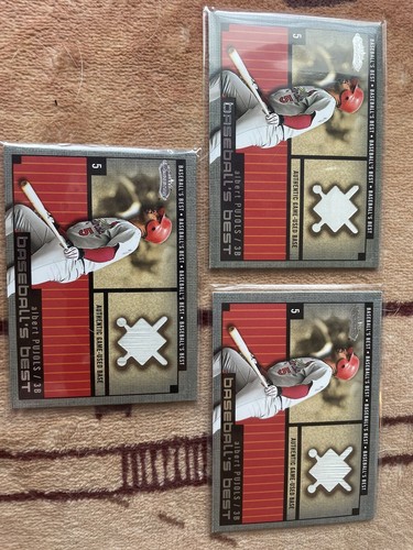 2002 Albert Pujols Fleer Game Used Base Cards x3 HOF Certain!! - Picture 1 of 2