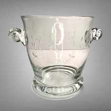 Vintage Princess House 6165 Ice Bucket With Tongs Heritage Handblown Crystal