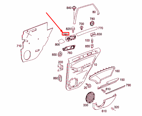 MERCEDES-BENZ ML W164 Right Rear Internal Actuator A1647602461