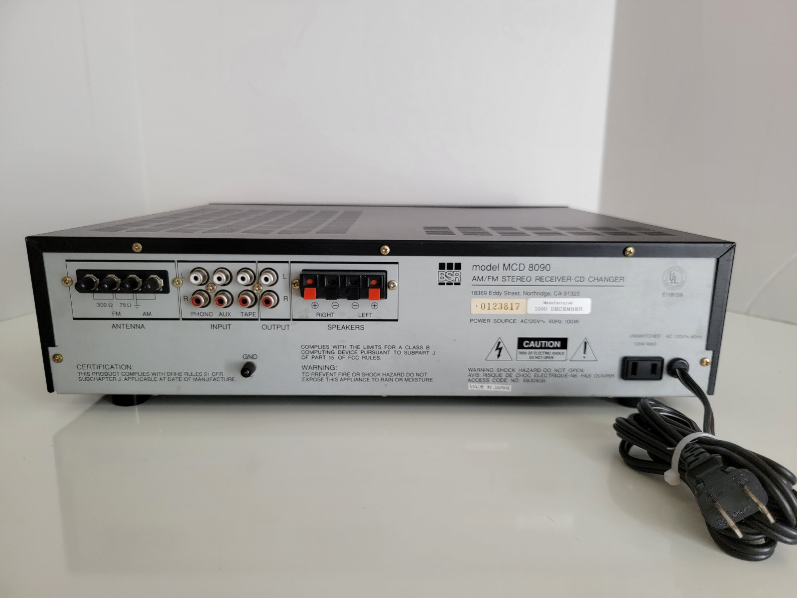 6 CD CHANGER W/REMOTE, BSR MCD-8090 AM/FM RECEIVER, 2 MAGAZINES, MANUAL