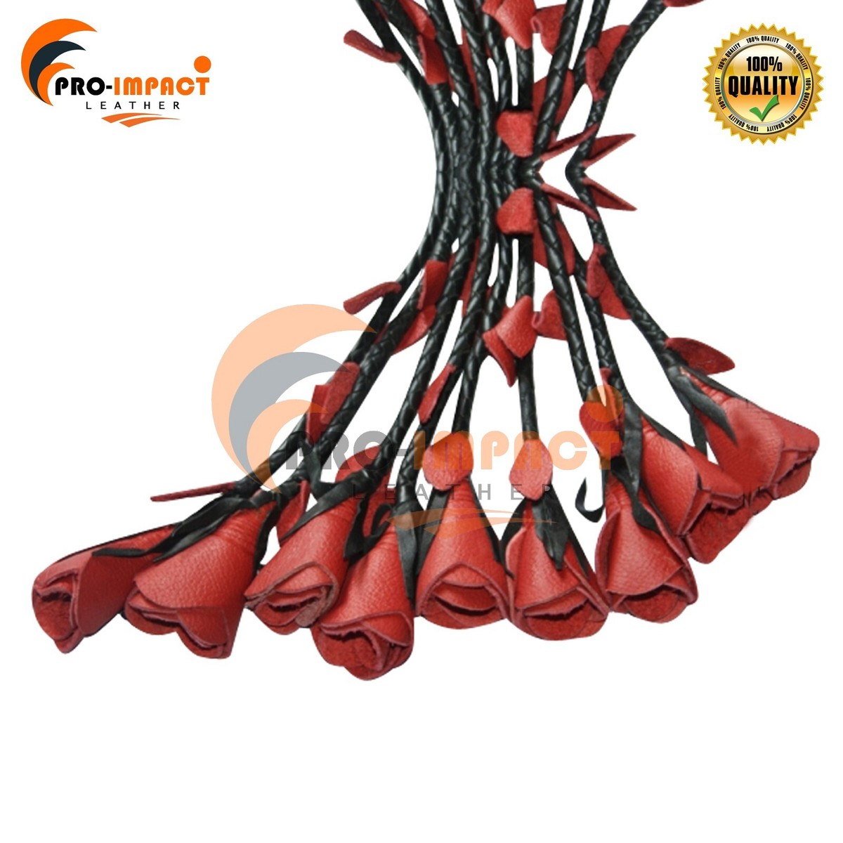 Fouet Cuir Rose Et Noir Avec Fleurs - Cravache élégante Pour Jeux BDSM, Fabrication Pakistan