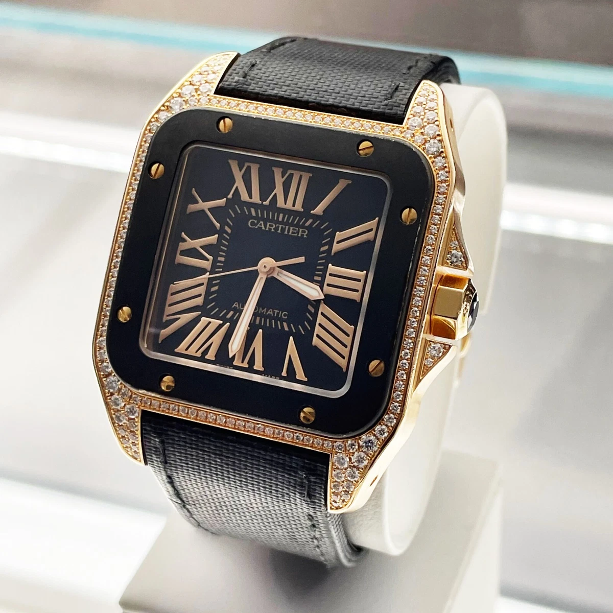 cartier santos factory diamonds