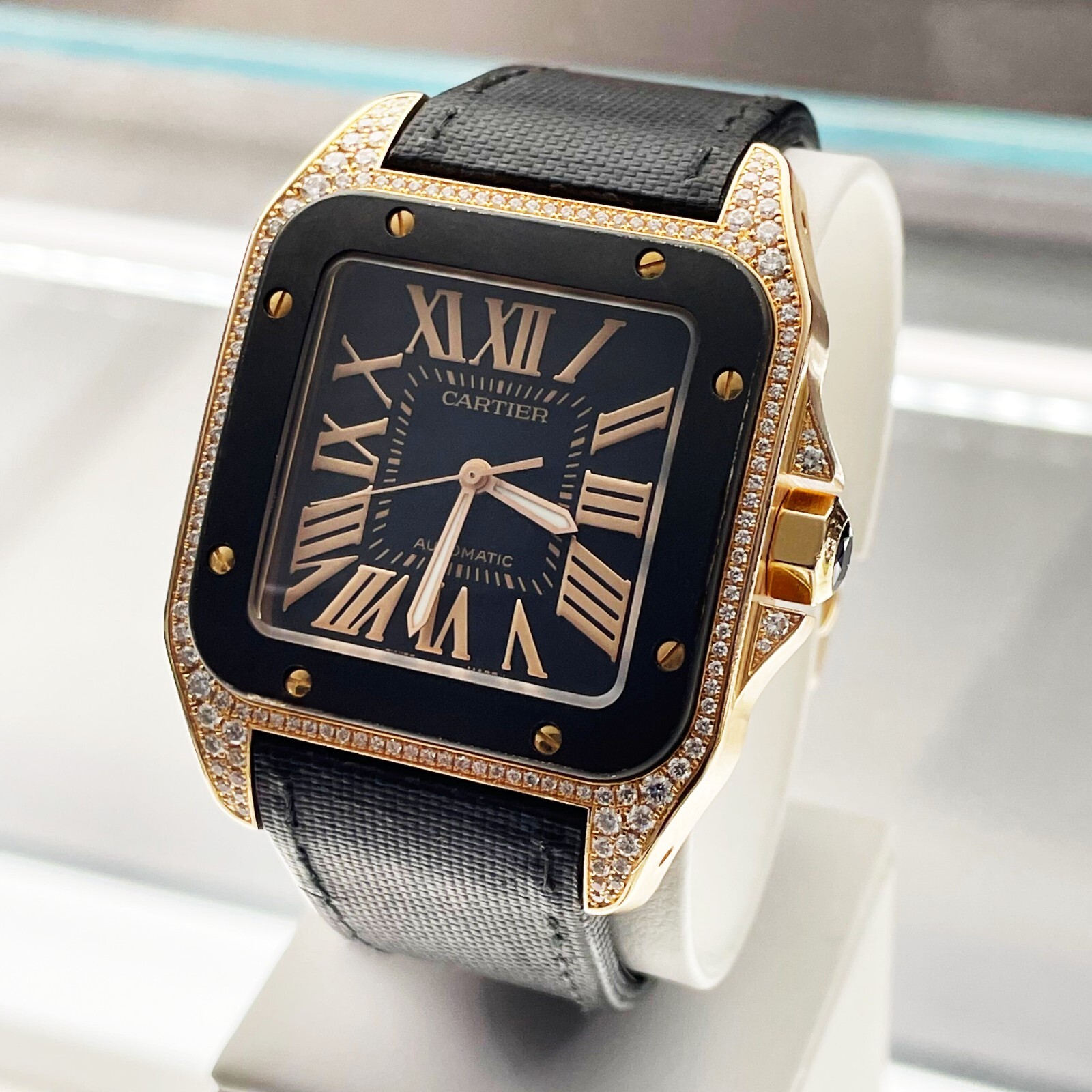 cartier santos 100 black