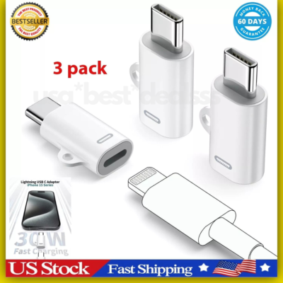 #ad #ad USB C to Lightning Adapter 3 Pack Mfi Certified Lightning Female to USB C $6.99