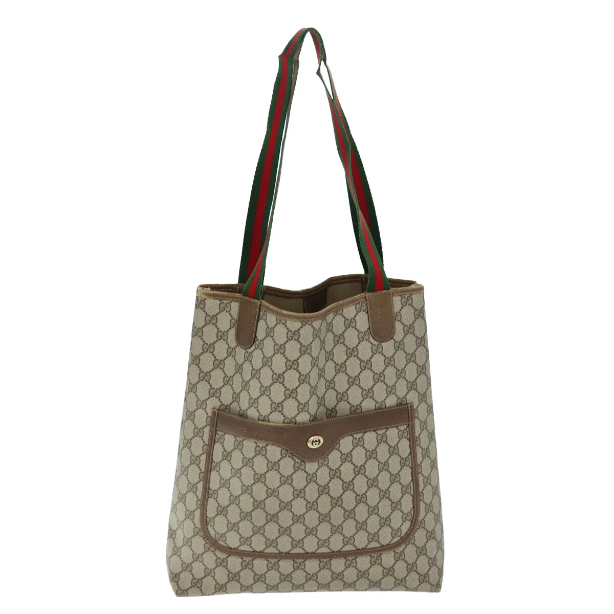 Sac fourre tout GUCCI GG Supreme Web Sherry Line beige rouge vert 40 02 003 authentique yk12106