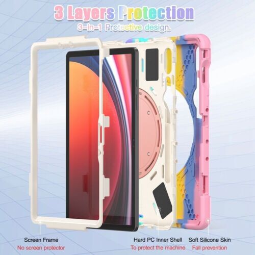 Rotating Shockproof Carry Tablet Case For Samsung Galaxy Tab S9 Ultra S9 Plus S8 - Picture 9 of 110