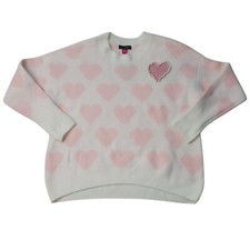NWT Women's VINCE CAMUTO Cream Heart Sweater Valentine Love Size Medium