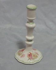 Royal Winton Pottery Floral Candlestick Groen Brand Roses