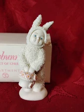 Dept 56 Snowbunnies “A Basket Of Cheer”  Snowbabies Figurine  56-05725 W/Box