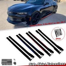 Add-On Side Skirt Rocker Splitters Winglet Wing Diffuser Trim Universal 2.2m/2m