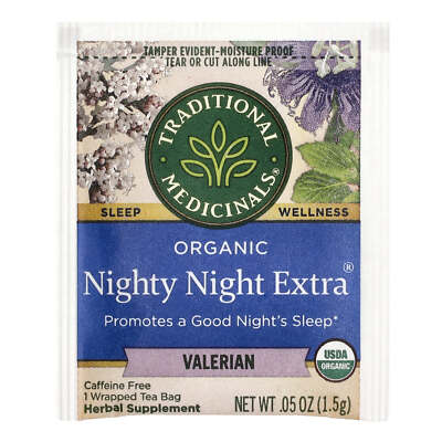 Traditionelle Medikamente Bio Nighty Night Extra Baldrian Tee 16 verpackte Beutel