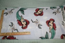 Disney Princess Ariel Dot Sea Fleece Fabric 15" X 59" Sewing Craft Fast Shipping