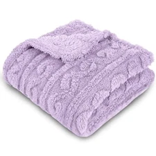  Baby Blanket for Girls Toddlers 3D Fleece Fluffy Fuzzy 30 x 40 Inch Lavender