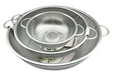 Stainless Steel Rice Colander Drain Vegetables Fruit Basin 8/11/13.4 Inches