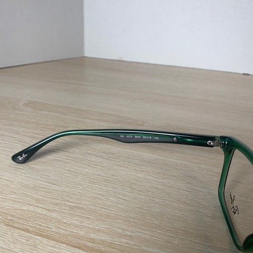 NUEVO SIN ETIQUETAS Ray-Ban RB5279 5974 Anteojos Monturas Verdes Habana Solo 55-18-145 - Imagen 4 de 8