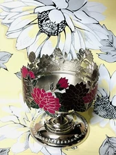 ALL NEW Dahlia 3-Wick Candle Holder Pedestal SILVER Bath & Body Works