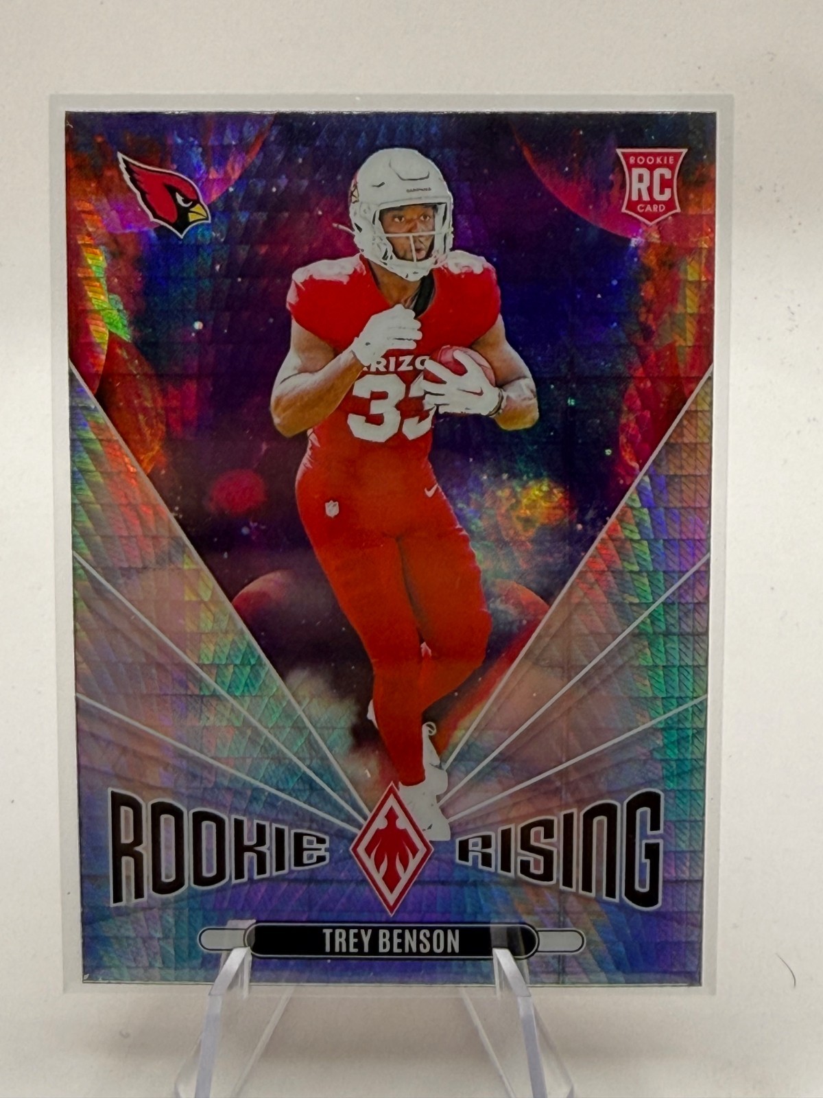 2024 Panini Phoenix Trey Benson Rookie Rising Hyper #RR-TBN Cardinals Rookie RC