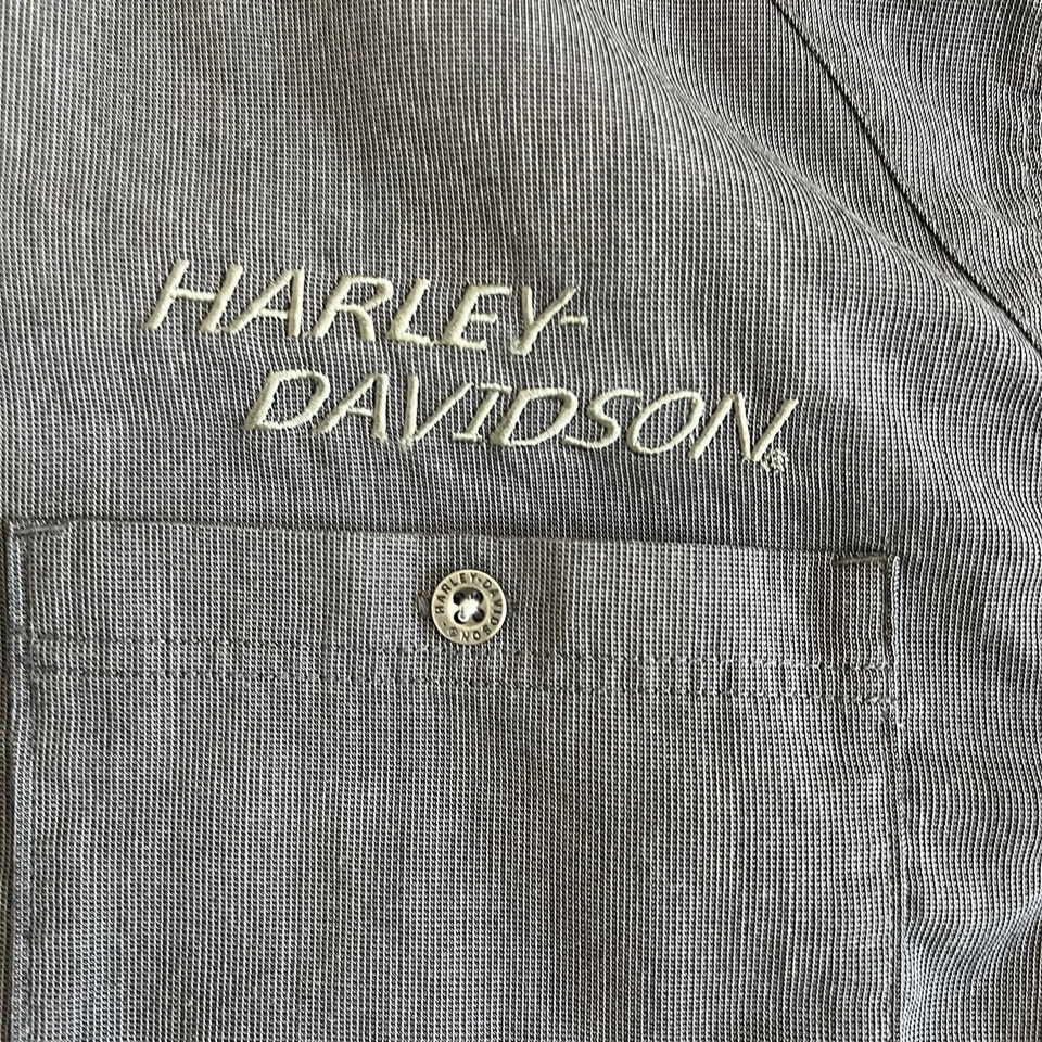 Harley-Davidson Mechanic Shirt Mens 3XL Gray Button Up Embroidered Motorcycle - Image 4 of 4