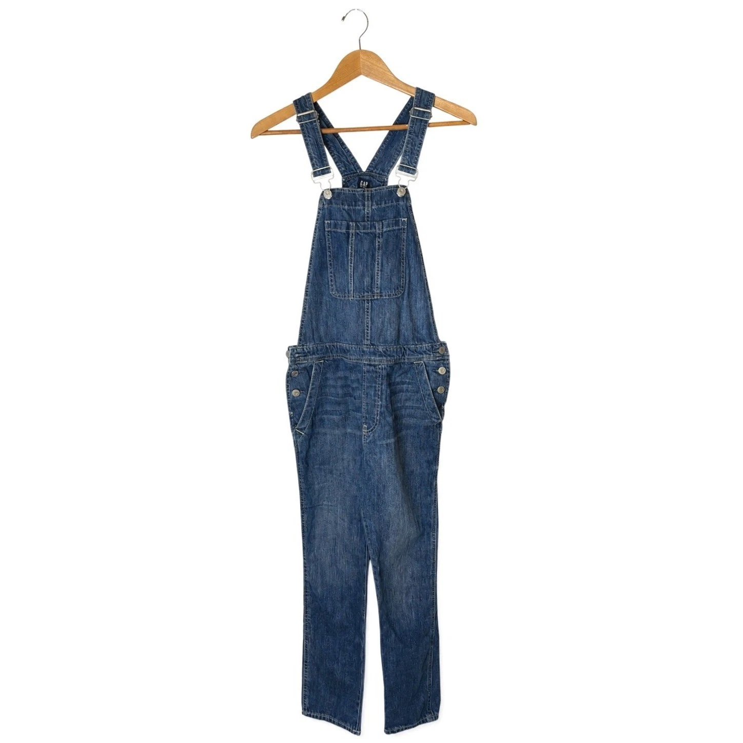 Gap Denim Overalls Women XS Blue Straight Leg Cotton Bib Dungarees Streetwear