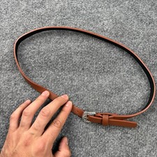 Women s Brown Faux Leather Western Belt with Silver Tone Filigree Buckle