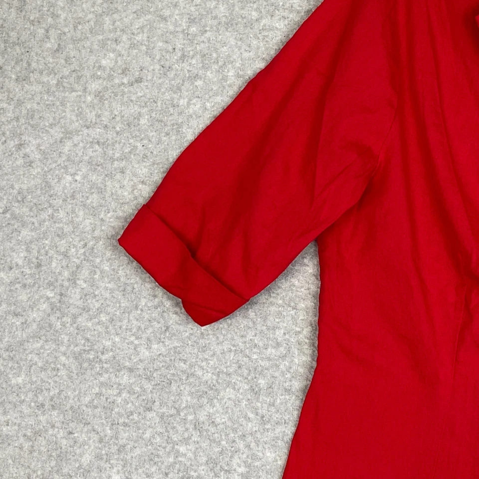 Top Myrtlewood Of California para mujer XL rojo con botones manga corta con puños Foto 4 de 4