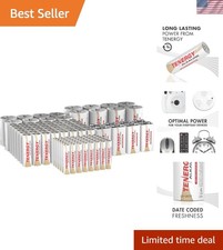 120 Pack Alkaline Batteries, 48 Pack AA Batteries, 48 Pack AAA Batteries, 8 P...