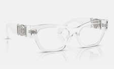 New VERSACE Eyeglasses MOD. 3367-U 108 54-17 140 Crystal Silver CatEyes Frames