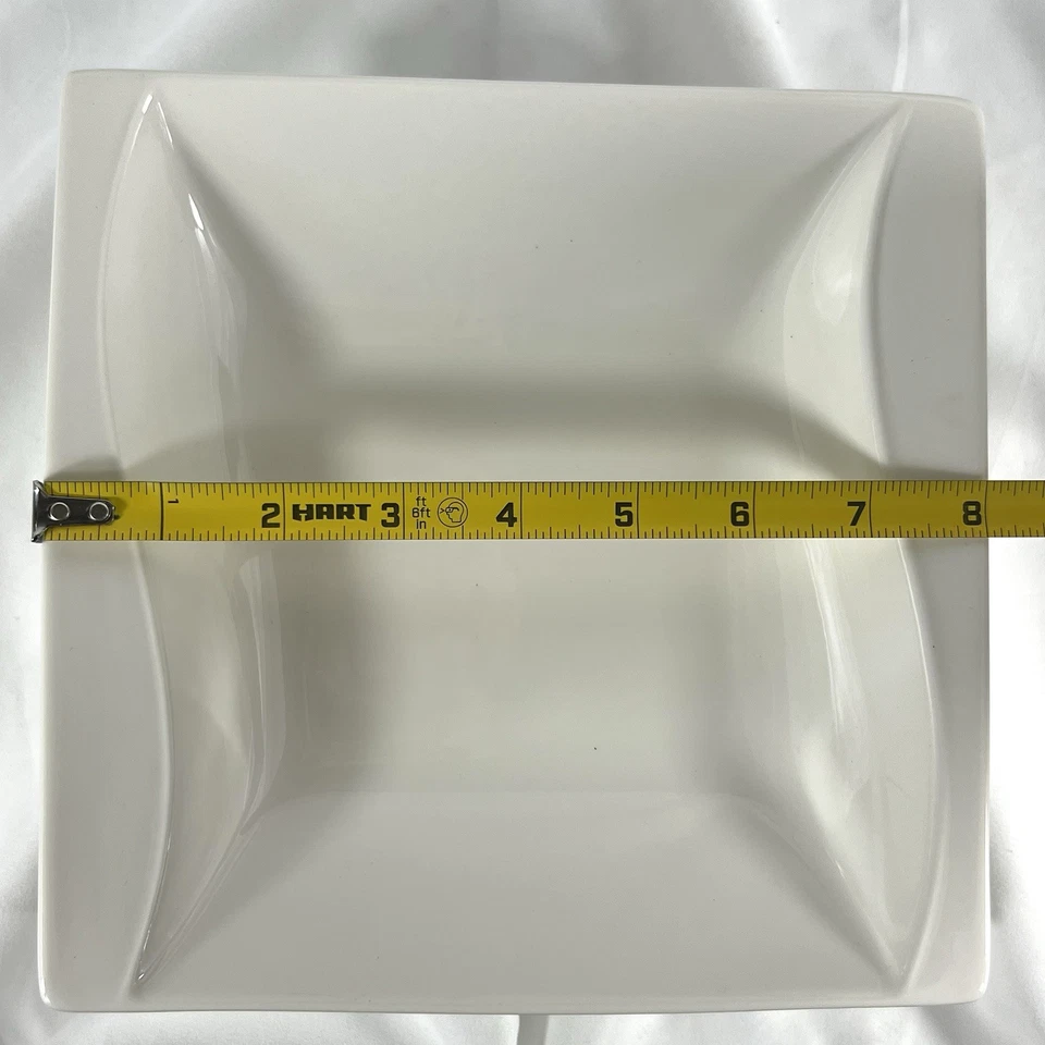 MALACASA Blance Juego de 4 Tazones Cuadrados para Sopa Cereal Porcelana Blanco Foto 4 de 4