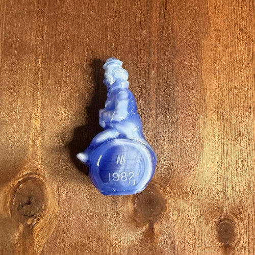 Vintage Mosser Art Glass 1982 Performer Clown "Von" Blue Opalescent Slag - Picture 2 of 6