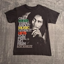 Zion Rootwear Bob Marley Y2K Tee Music Feel No Pain Reggae T-Shirt Size Small