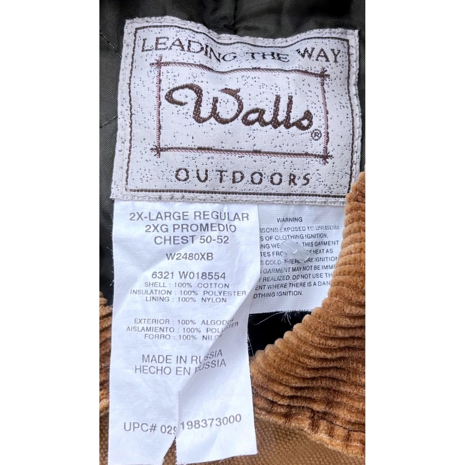 Monos aislantes para paredes al aire libre para hombre 2XL marrón cuello de pana ropa de trabajo Foto 2 de 4