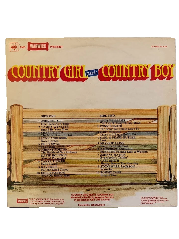 Country Girl Meets Country Boy – Various Artists (CBS/Warwick PR 5039, 1980) LP - Image 2 of 4
