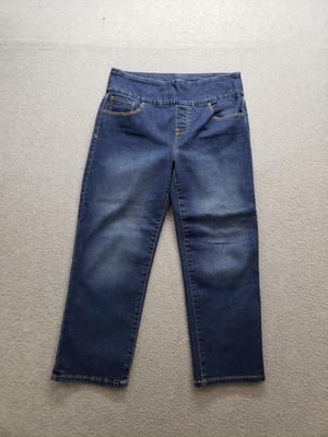 Gloria Vanderbilt Women Jean 4 Blue High Rise Crop Elastic Waist Stretch Denim