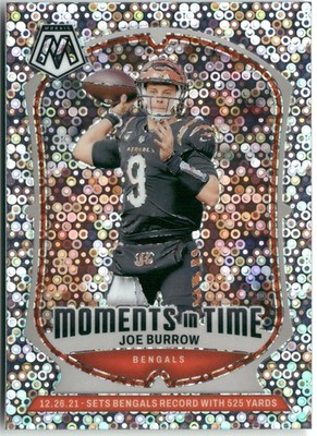 2024 Panini Mosaic #13 Joe Burrow Moments in Time No Huddle Silver