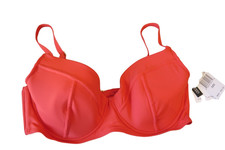 GIBSON LATIMER Orange Structured Bra Sized L38D Swim Suit Bikini Top NWT