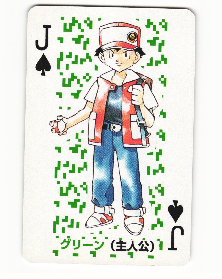 Trainer Red Jack Of Spades 1996 Pocket Monster Poker Card Pokemon Japanese NM