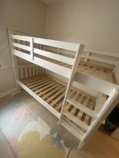 Atlantis White Finish Solid Pine Wooden single Bunk bed