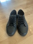 Gucci Black Canvas Logo Lace-Up Sneakers Cap Toe Casual Shoes — photo 3