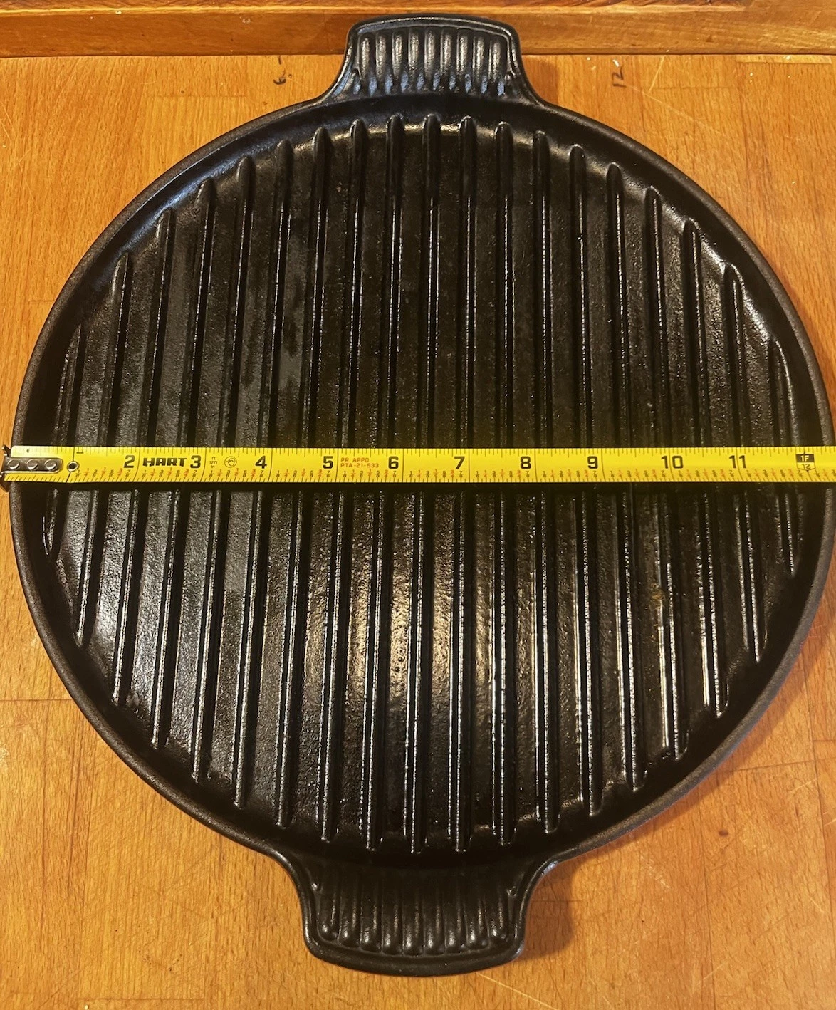 Le Creuset Cerise #32 Round Bistro Grill Pan Cast Iron 12.5 in France Enamel