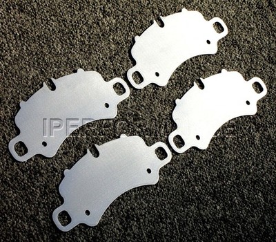 Titanium Brake Pad Shim Heat Shield Set for Porsche 718 Cayman, GTS, 17-; Irn, F