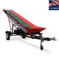 6.5HP 208cc Gasoline B&S Firewood Conveyor H-9.8ft W-19.7" PVC Belt Log Elevator