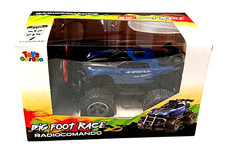 Auto Radiocomandata Big Foot Race Blu Fuoristrada 1:22 Luci Giocattolo Nuovo