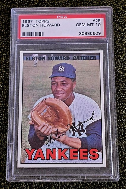 1967 Topps Elston Howard #25 PSA 10 Gem Mint New York Yankees Legend KOSTENLOSER VERSAND