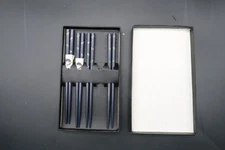 Vtg Set of 4 Wood Chopsticks Dragonfly Decorative Design Original Box