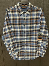 Ridgecut Toughwear Men  s Performance Flannel Shirt Blue Plaid Medium