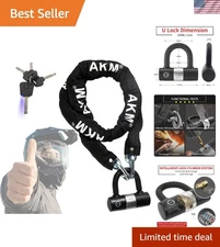 Robust Motorcycle Chain Lock 5.3ft with 16mm U Lock – Strong, Secure, and Sleek
